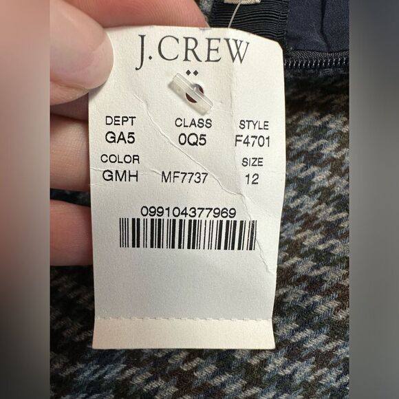 NEW J. Crew Double-Notch Houndstooth Wool Blend Mini Skirt Women’s Size 12 - Picture 8 of 16